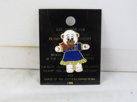 Vintage Olympic Pin - Hidy Bear Hug Calgary 1988 - Stamped Pin - $15.00