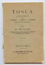 TOSCA Libretto Puccini G Ricordi 1905 V Sardou, L Illiga and G Giacosa  - £14.01 GBP