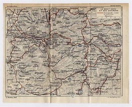 1926 Original Vintage Map Of Vicinity Of Le MONT-DORE Auvergne France - £18.90 GBP