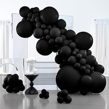 Black Balloons 127 pcs Matte Black Balloons Different Sizes Pack of 36 Inch 18 I - £18.48 GBP