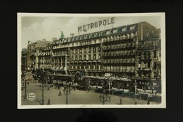 Vintage Rppc Photo Postcard Brussels Belgium Metropole Hotel Handcolored - £7.74 GBP
