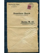 Germany 1923 Cover Dramburger Bank to Berlin Single Usage Overprint 6528 - £3.10 GBP
