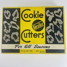 Veritas Metal Cookie Cutters Set Of 12 Vtg All Season Shapes Made Usa Complete - £10.03 GBP