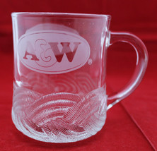 A&amp;W Root Beer Glass Mug Cup Logo Clear Embossed Bottom PS 9.5 cm 3.75&quot; T... - £29.09 GBP