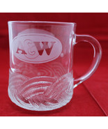 A&amp;W Root Beer Glass Mug Cup Logo Clear Embossed Bottom PS 9.5 cm 3.75&quot; T... - £29.00 GBP