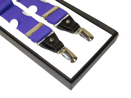 ELEGANT Suspenders Clip on and Button Option for Slacks or Suit Pants Purple image 4