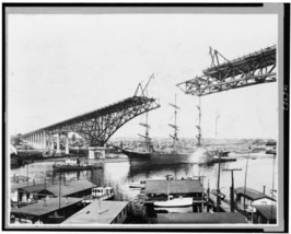 8&quot; x 10&quot; Photo 1931 A ship, Monongahela, passing under Aurora Bridge, Seat - $16.95