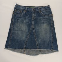Hydraulic RN#99678 Women's Blue Cotton Stretch Denim Frayed Skirt Size 13/14 image 12
