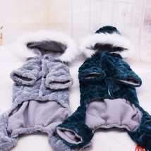 Winter Pet Dog Clothes Thicker Polyester Cotton Coat Jumpsuit Four-legged Down J - £17.44 GBP+