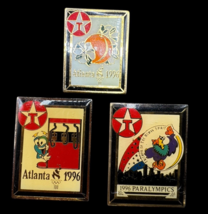 Texaco Pinback Lot 1&quot; Atlanta Olympics Paralympics Metal Georgia Pinbacks - $14.00