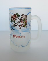 Vtg Beer Mug Frosted Glass France A Votre Sante Possibly Gay Fad Hazel Atlas - £11.79 GBP