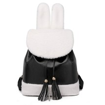 Autumn And Winter Fashion Women&#39;s Backpack Cute Furry Rabbit Girl School Bag Wat - £27.88 GBP