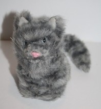 American Girl Doll Pet Tabby Praline Cat 5&quot; Gray Plush Stripe Poseable Tail Grey - £9.27 GBP