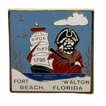 Fort Beach Walton Florida Elks Lodge 1795 BPOE Benevolent Order Enamel H... - $7.95