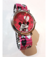 Mickey Minnie Mouse Watch MINAQ16110  Pink Strap - £19.35 GBP