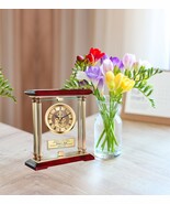 Gold Glass Personalized Clock Engineer Gear Unique Engravable Gift Birth... - $227.70 CAD