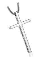 Cross Necklace for Men Cross Pendant STRENGTH Bible - £34.50 GBP