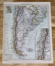 1929 Original Vintage Map Of Argentina Chile Buenos Aires Falklands - £13.66 GBP