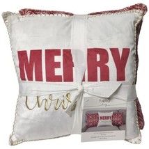 3Pc THRO Holiday Seasonal Pillow Home Decor Merry Christmas  - £66.47 GBP