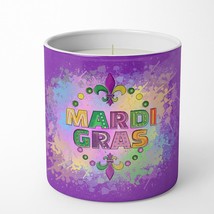 Caroline&#39;s Treasures WDK4661CDL Mardi Gras 10 oz Decorative Soy Candle Nature So - £37.55 GBP