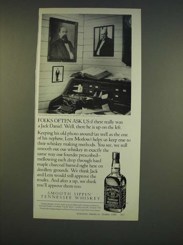 1990 Jack Daniels Whiskey Ad - Folks often ask us if there really was a Jack - $18.49