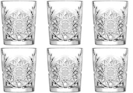 Libbey Hobstar Double Old Fashioned Glasses Tumblers 12-Ounce Clear, Set of 6 - £22.45 GBP