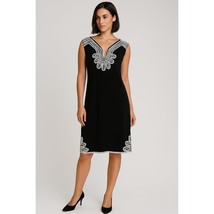 Alfani Woman Black &amp; White Embroidered Sleeveless Tunic Dress -L - $528.68 MXN