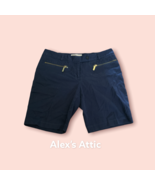 Michael Kors Women&#39;s Chino Shorts Size 8 Blue Cotton Zipper Casual - $282.73 MXN