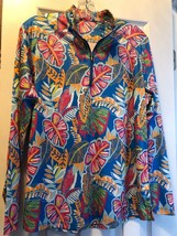 NWT Ladies Bermuda Sands Tropical Leaf Long Sleeve Golf Shirt M L XL &amp; XXL - £33.62 GBP