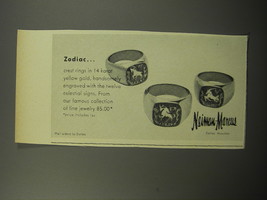 1955 Neiman-Marcus Rings Ad - Zodiac - $18.49