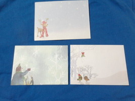 Christmas Winter colored greeting card envelopes Snowman Birds Reindeer - $2.30+