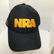 Nra Gold Embroidered Black Hook And Loop Adjustable Ball Cap - £11.68 GBP