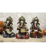 Hindu Elephant God Ganesha Playing Dholak Sitar And Harmonium Figurines ... - €41,76 EUR