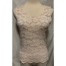 Lew Magram Vintage Pink Stretch Lace Top Cami Scallop Bottom  - $25.00