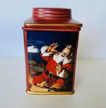 Holiday Portraits Stoneware Canister Red Coca Cola Christmas Santa Coke  Sakura - £12.59 GBP