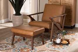 Netherlands Tan Faux Leather Effect 2Pc Lounge chair and Ottoman Set - $10,267.92 MXN