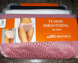 Warner&#39;s ~ Womens Hi-Cut Underwear Panties Tummy Smoothing 3-Pair ~ S/5 - £17.31 GBP