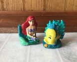 Vtg 2000s Disney Little Mermaid ARIEL Flounder Wax Birthday Candles Cake... - $18.27