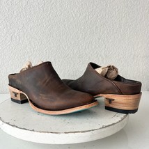 Lane Plain Jane Mule Womens 6 Brown Leather Cowboy Boots Short Western C... - $133.65