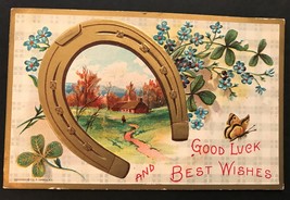 1910 Best Wishes Postcard  - £2.85 GBP