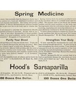 Antique 1884 Hood&#39;s Sarsaparilla Quack Medicine Advertisement Ephemera 5... - $27.87 CAD
