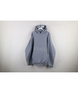 Vintage 90s Streetwear Mens 2XL XXL Distressed Blank Stonewash Hoodie Sw... - $63.24 CAD