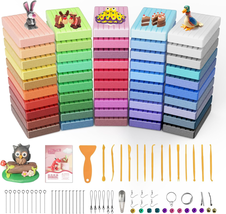 Polymer Clay Kits 50 Metallic and Glitter Colors, Modeling Clay Oven Bake Sculpt - £25.93 GBP