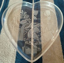 Vintage Mikasa Crystal 12.5 inch Heart Shaped Serving Tray Christmas Dream - £20.12 GBP