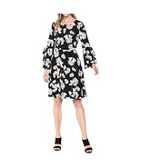 NEW Black Floral Print Bell Sleeve Dress Size 6 - $33.19 CAD