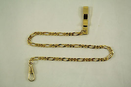 1 Pocket Watch Chains Gold Tone Stainless Clasp Ring Clip New - £12.87 GBP