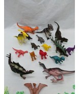 Lot Of (17) Dinosaur Toys Trex Stegasaurs Pterodactyl With (12) Trees 2-4&quot; - $24.75