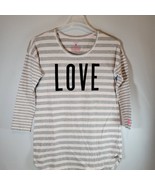 Victorias Secret Shirt Women S/P Stripe Love Flocked Long Sleeve Lounge ... - £11.34 GBP