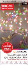 BEATSYNC P1000024P 100CT MULTICOLOR 4-MODE SOUND RESPONSIVE MICRO LED 32... - $15.95