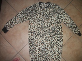 womens 1 piece pajama animal print french jenny brand size large - £15.68 GBP